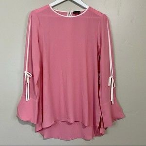 Vince Camuto Pink Blouse with White Trim